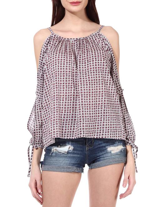 off white polyester top - 10185957 - Very Small Image - 1