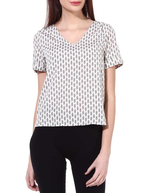 off white polyester top - 10185995 - Very Small Image - 1