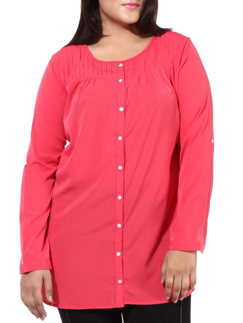 pink polyester tunic - 10186025 - Very Small Image - 1