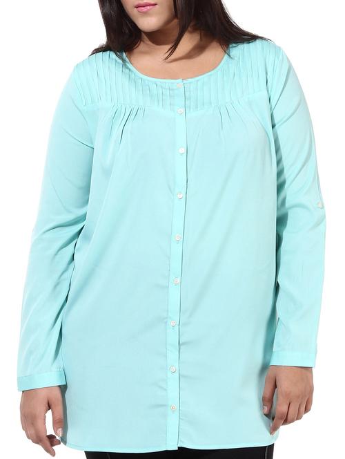 green polyester tunic - 10186039 - Very Small Image - 1