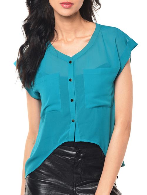 button up asymmetric shirt - 10186241 - Very Small Image - 1