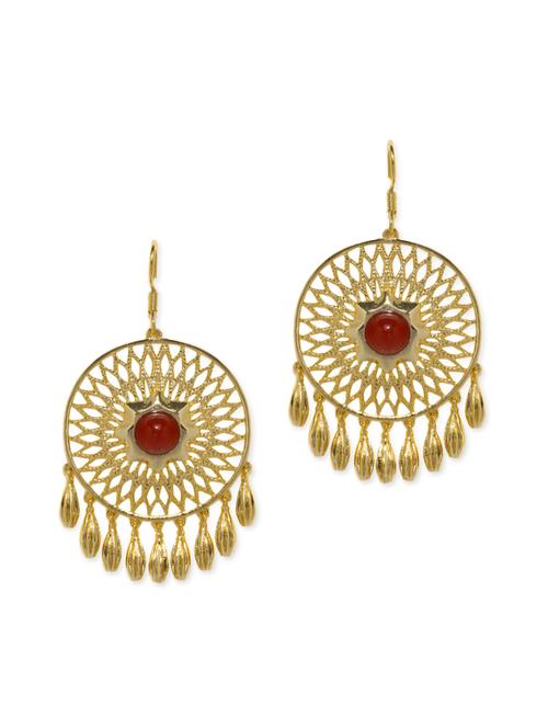 Golden Acrylic bead Danglers - 1020437 - Very Small Image - 1