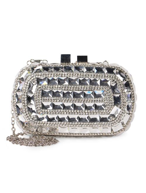 silver embellished box clutch - 1020519 - Very Small Image - 1