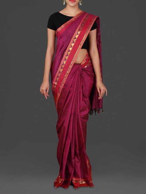 magenta kanchi soft silk saree - 1021242 - Very Small Image - 1
