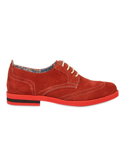 red suede lace-up shoes - 1021601 - Very Small Image - 1