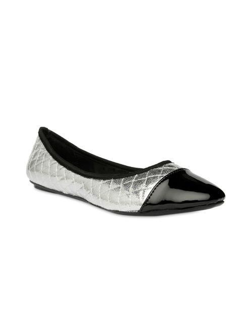 quilted shimmer silver ballerinas - 1021625 - Very Small Image - 1