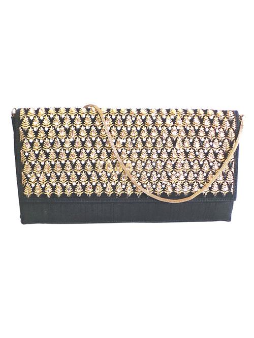 black silk blend clutch - 10228629 - Very Small Image - 1