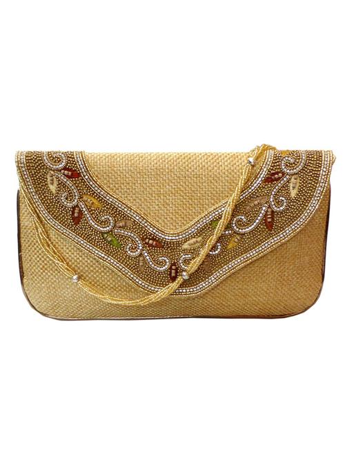 gold jute clutch - 10228646 - Very Small Image - 1