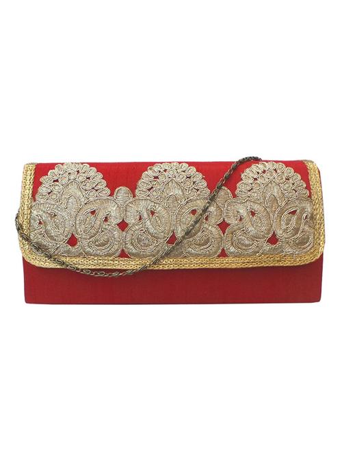 red silk blend clutch - 10228675 - Very Small Image - 1