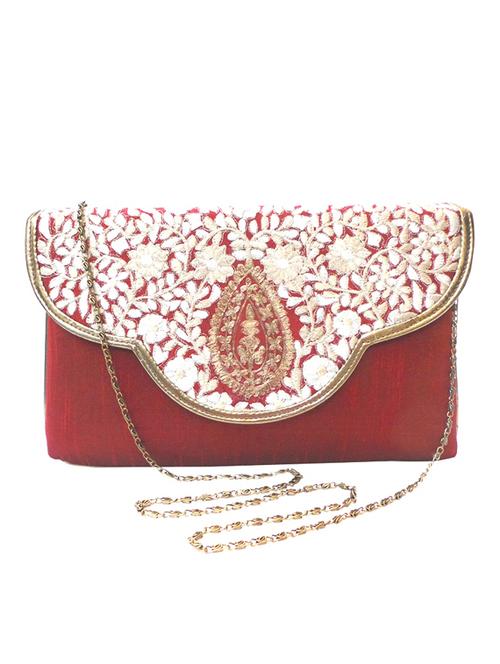 red silk blend clutch - 10228686 - Very Small Image - 1