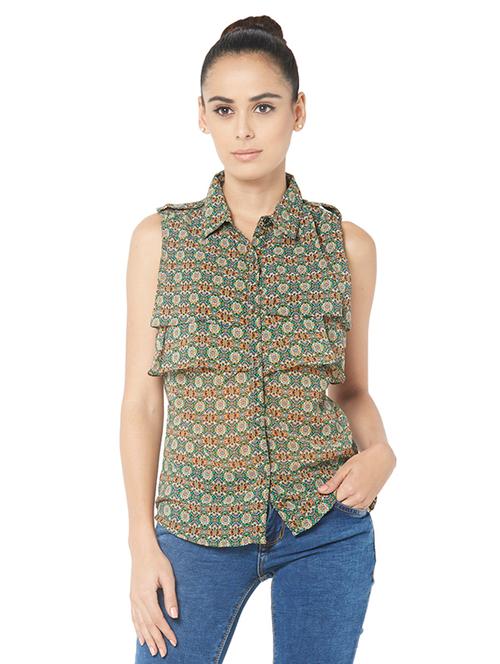 green polyester shirt - 10228920 - Very Small Image - 1
