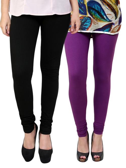 purple cotton leggings - 10229703 - Very Small Image - 1