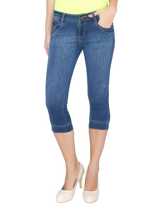 blue denim capris - 10230945 - Very Small Image - 1