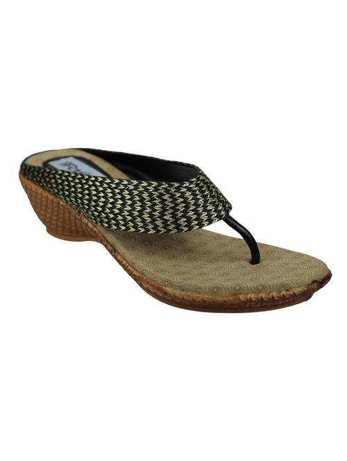 black, gold leatherette sandals - 10231533 - Very Small Image - 1