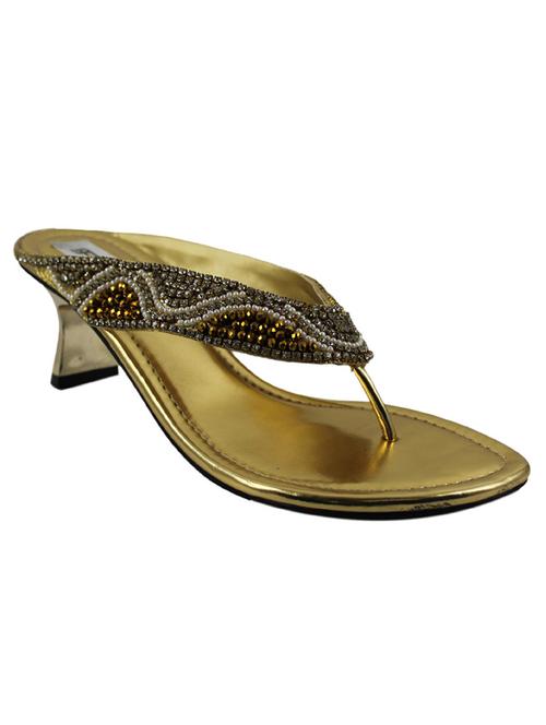 gold leatherette sandals - 10231550 - Very Small Image - 1