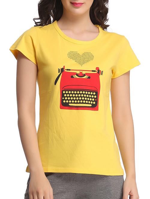 yellow cotton regular top - 10232876 - Very Small Image - 1