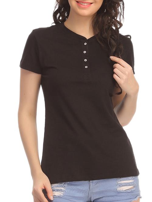 black cotton regular top - 10232882 - Very Small Image - 1