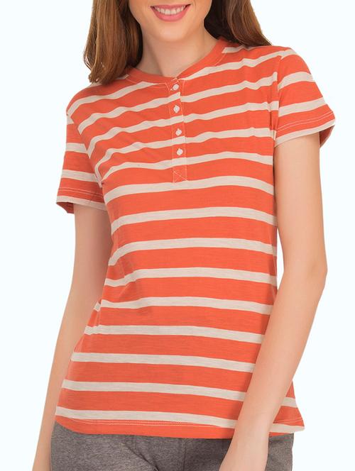 orange cotton regular top - 10232886 - Very Small Image - 1