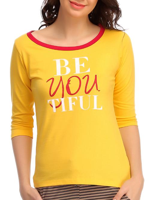 yellow cotton regular top - 10232891 - Very Small Image - 1