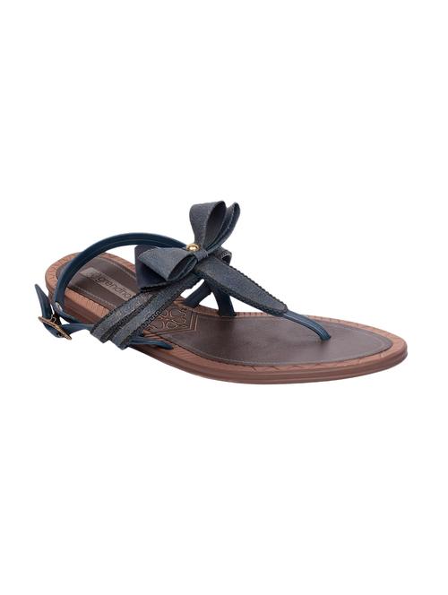 beige and blue leatherette sandals - 10234838 - Very Small Image - 1