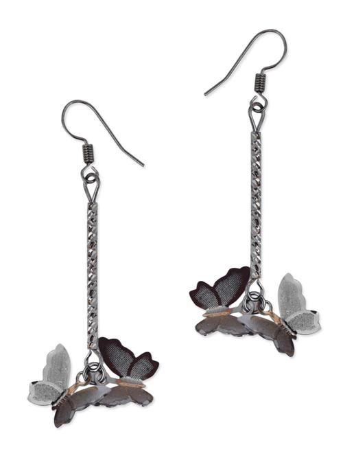black metal alloy earring - 10235201 - Very Small Image - 1