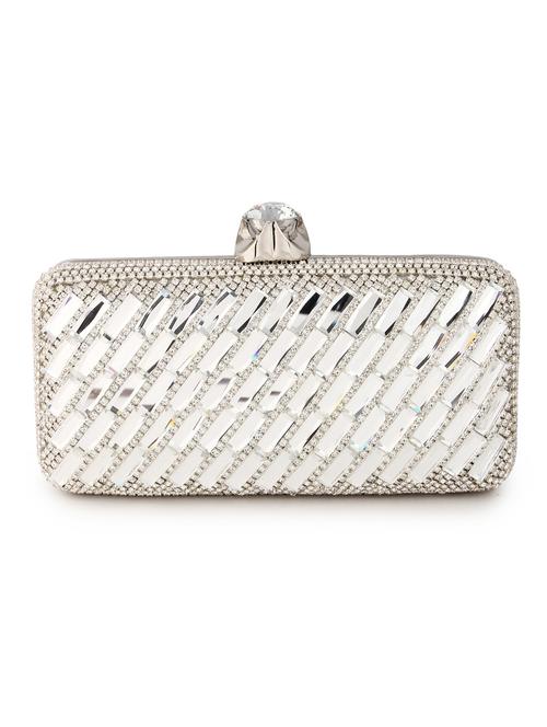 silver suede clutch - 10235850 - Very Small Image - 1