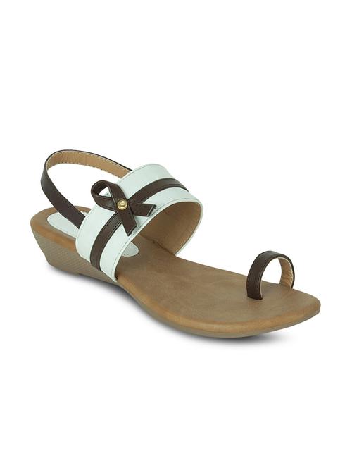 white,brown leatherette sandals - 10235893 - Very Small Image - 1
