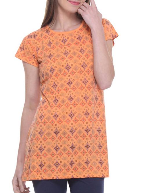 orange cotton tunic - 10237956 - Very Small Image - 1