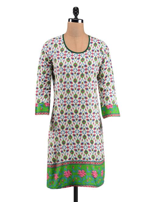 multicolored printed cotton kurti - 1023852 - Very Small Image - 1