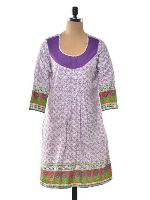 multi color cotton round neck kurta - 1023860 - Very Small Image - 1