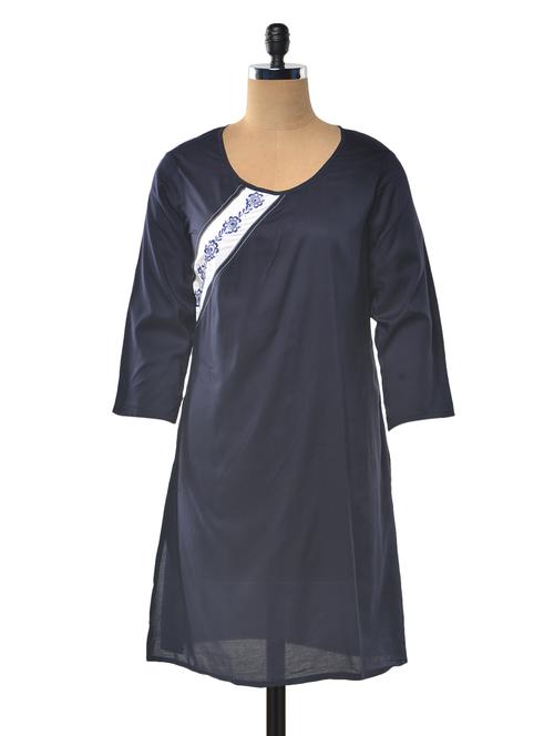 cotton round neck kurta - 1023904 - Very Small Image - 1