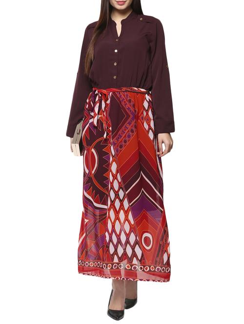 multi colored georgette dress - 10241277 - Very Small Image - 1