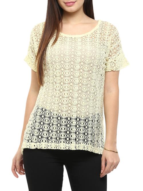 yellow lace regular top - 10241297 - Very Small Image - 1