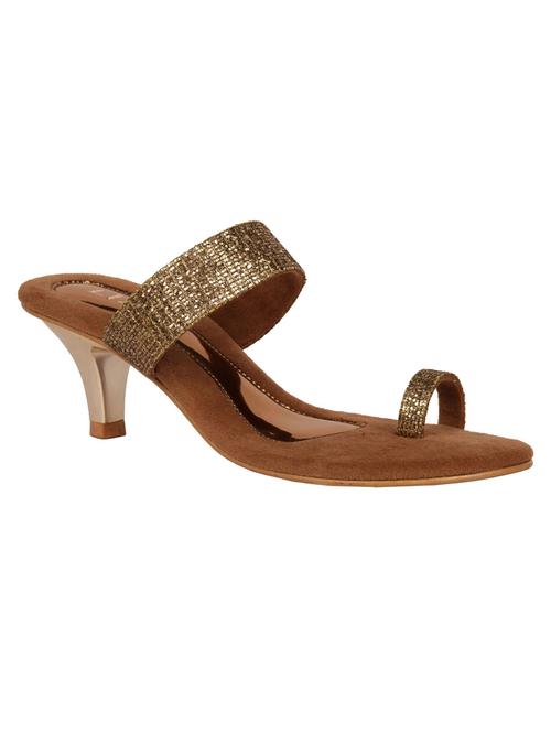 gold leatherette sandal - 10242108 - Very Small Image - 1