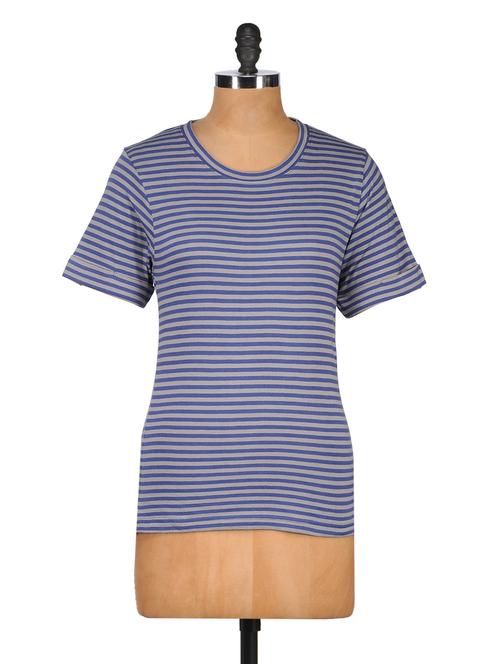 short sleeves striped top - 1024993 - Very Small Image - 1