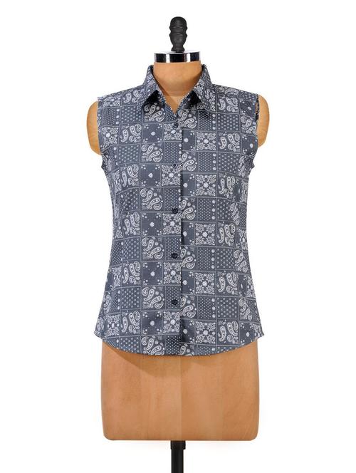printed sleeveless shirt - 1025013 - Very Small Image - 1