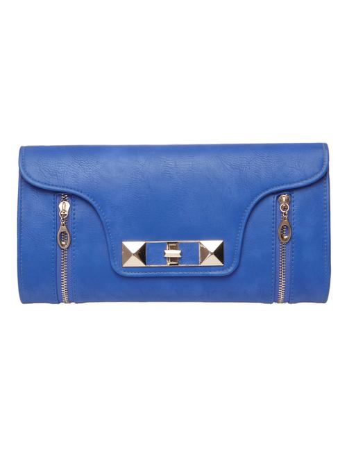 blue leatherette clutch - 10250385 - Very Small Image - 1