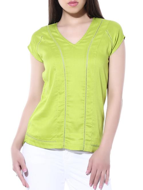 light green rayon top - 10257520 - Very Small Image - 1