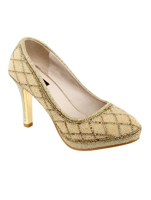 gold leatherette pumps - 10257657 - Very Small Image - 1
