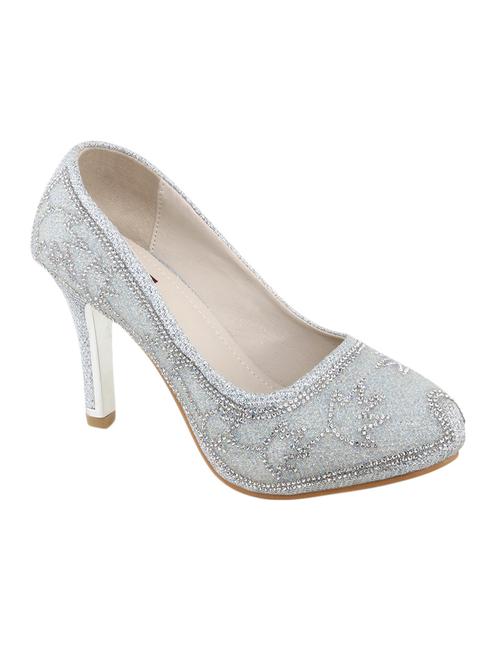 silver leatherette pumps - 10257661 - Very Small Image - 1