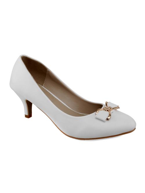 white fabric slip on pumps - 10257679 - Very Small Image - 1