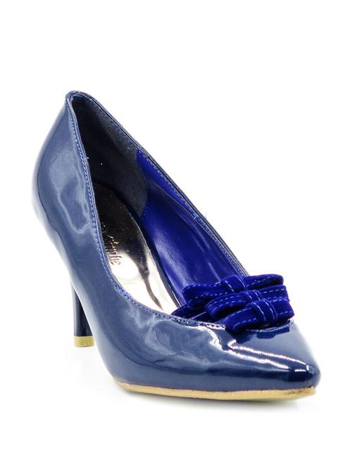 blue leatherette slip on pump - 10260133 - Very Small Image - 1