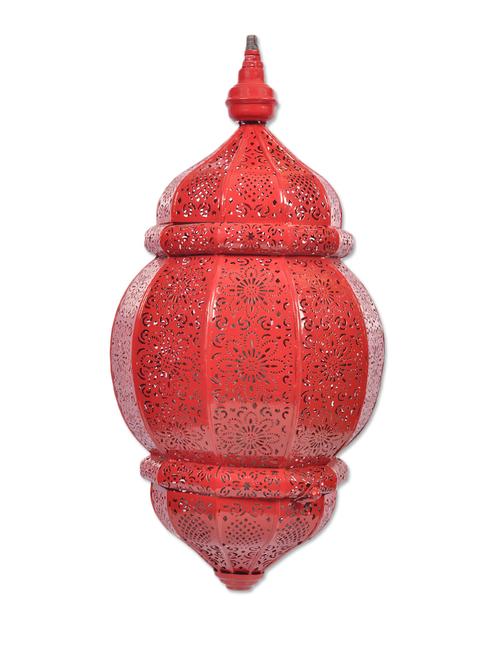 sutra dã©cor red moroccan metallic lantern - 10270466 - Very Small Image - 1