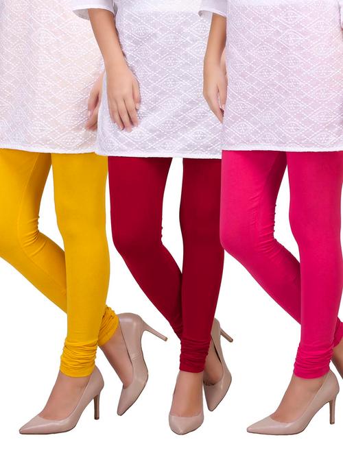 yellow, red, pink cotton leggings - 10271590 - Very Small Image - 1