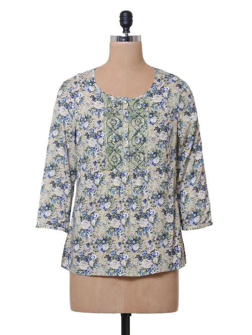 floral printed viscose top - 1027636 - Very Small Image - 1