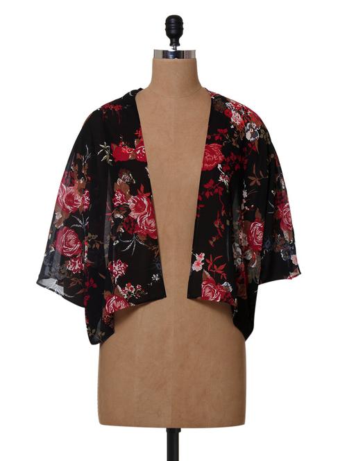 floral printed polyester shrug - 1027689 - Very Small Image - 1
