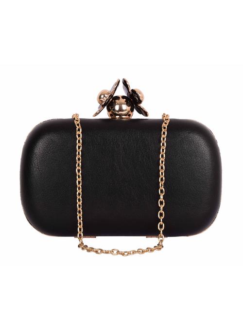Black faux leather box clutch - 10276945 - Very Small Image - 1