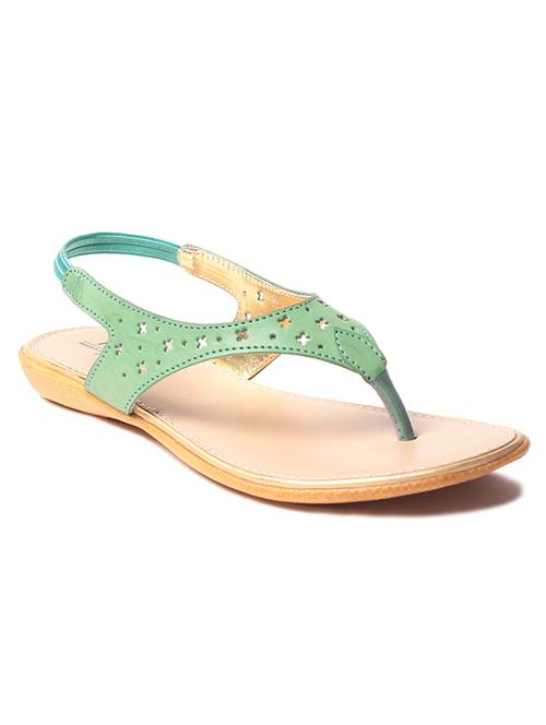 green leatherette back strap sandal - 10277268 - Very Small Image - 1
