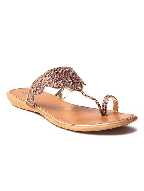 copper leatherette one toe sandals - 10277278 - Very Small Image - 1