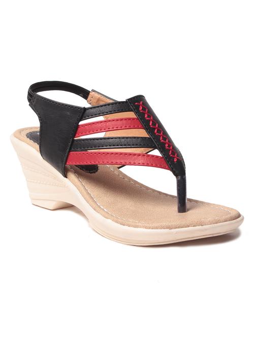 black leatherette wedge - 10277333 - Very Small Image - 1